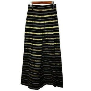 Rachel Zoe Silk Wide Leg Black Gold Palazzo Culottes Dress Pants Women's Size 0